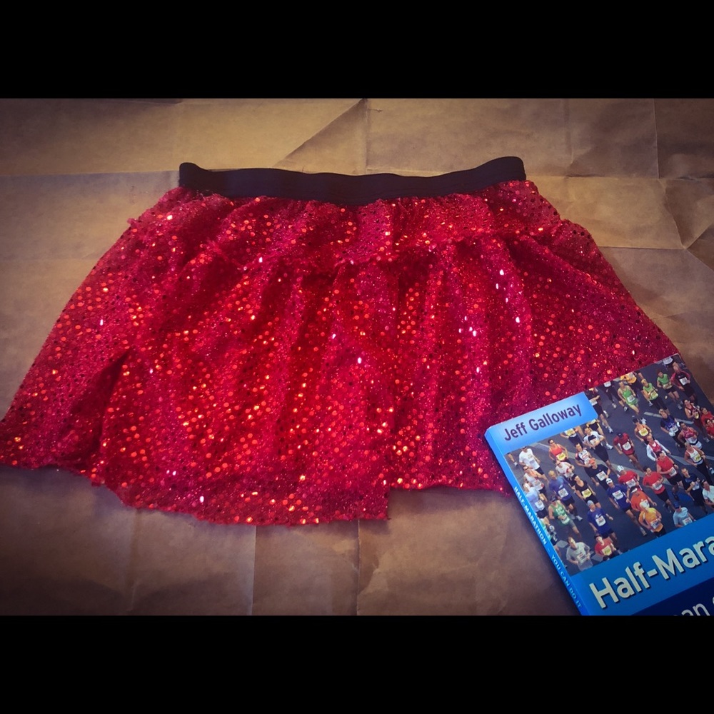 Red Sparkle Running Skirt